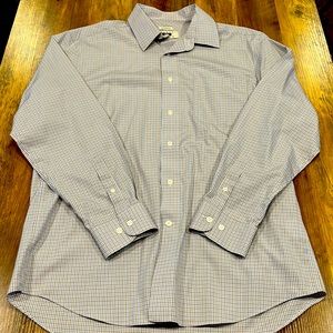 Joseph Abboud Wrinkle-Free 100% Egyptian Cotton Plaid Dress Shirt | 16.5 34/35